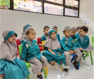 Children sitting in a classroom